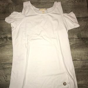 White Shoulderless Michael Kors Shirt